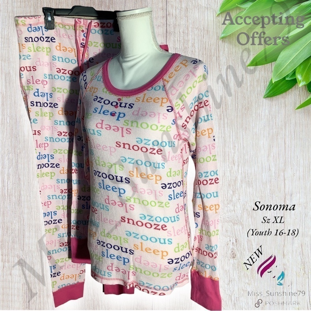 Sonoma NEW - Sz XL (16-18 yrs) - snooze waffled 2 pc chill vibe lounge Set
